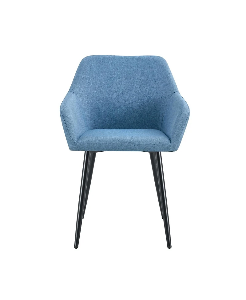 Streamdale Furniture Leisure Modern Living Dining Room Accent Arm Chairs Club Guest with strong black metal Legs, Set of 2, Teddy fabric beige