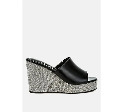 No Filter Wedge Heel Peep Toe Sandals