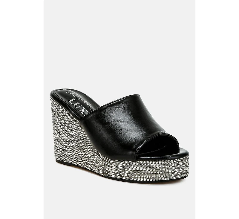 No Filter Wedge Heel Peep Toe Sandals