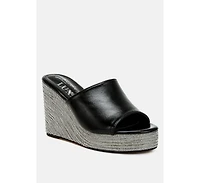 No Filter Wedge Heel Peep Toe Sandals