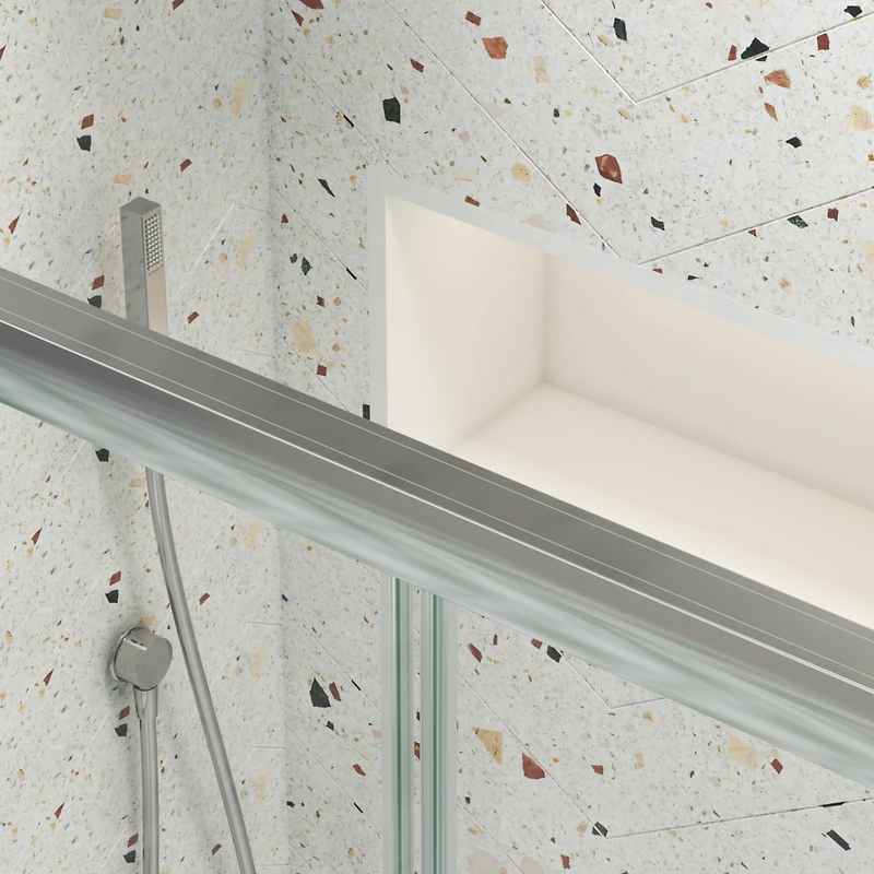 Streamdale Sleek Sliding Bypass Shower Door, Tempered Glass, Chromed