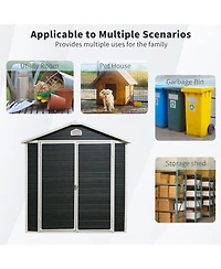 6x8ft Resin Outdoor Storage Shed Kit-Perfect to Store Patio Furniture, Black