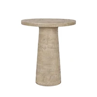 Streamdale Furniture 22x22x25.5" Cream Round Side Table with Pedestal Base