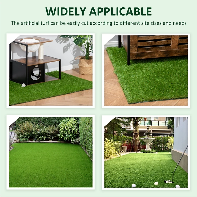 10' x 3' Artificial Turf Grass with Simulated Look & Feel Uv Protection, & Drain Holes for Rain, 1.25" Height
