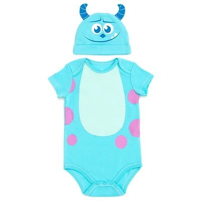 Monsters Inc. Baby Boys Pixar Toy Story Winnie the Pooh Bodysuit and Hat Set