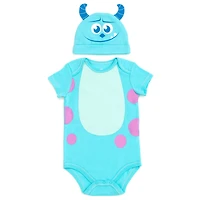 Monsters Inc. Baby Boys Pixar Toy Story Winnie the Pooh Bodysuit and Hat Set