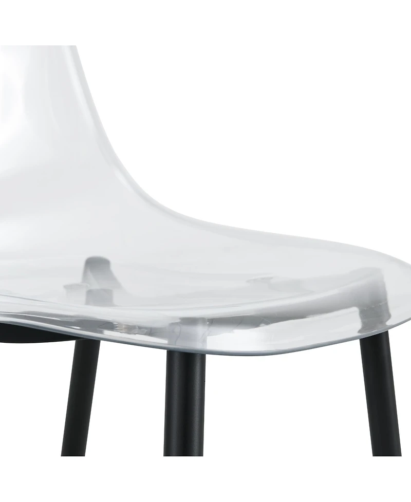 Streamdale Furniture Modern minimalist transparent dining chair, plastic chair, armless crystal chair, Nordic creative makeup stool, negotiation chair