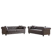 Streamdale Furniture Modern 6-Seat Sofa with Wooden Accents