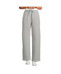 Lands' End Women's Serious Sweats High Rise Relaxed Straight Leg Pants - Set Bottom