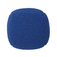 Streamdale Furniture Pim Knitted Cotton Pouf Cube 20.5 X 20.5 X 16.5 Pouf.
