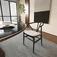 Streamdale Furniture Wishbone Chairs for Dining Room, Soild Wood Weave Dining Chair, Armchair, Fully Assembled, Set of 2