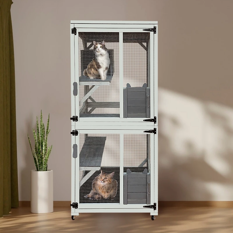 Streamdale 30.7" Luxury Outdoor Cat Enclosure with Platforms