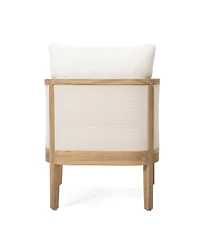 Streamdale Furniture (Set of 2) Outdoor Acacia Wood Patio Club Chair, Textilene Patio Furniture, Waterproof Thick Cushion Deep Seating for Porch, Gard