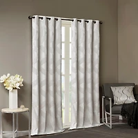 Streamdale Ogee Knitted Jacquard Total Blackout Curtain Panel(Only 1 Pc Panel)