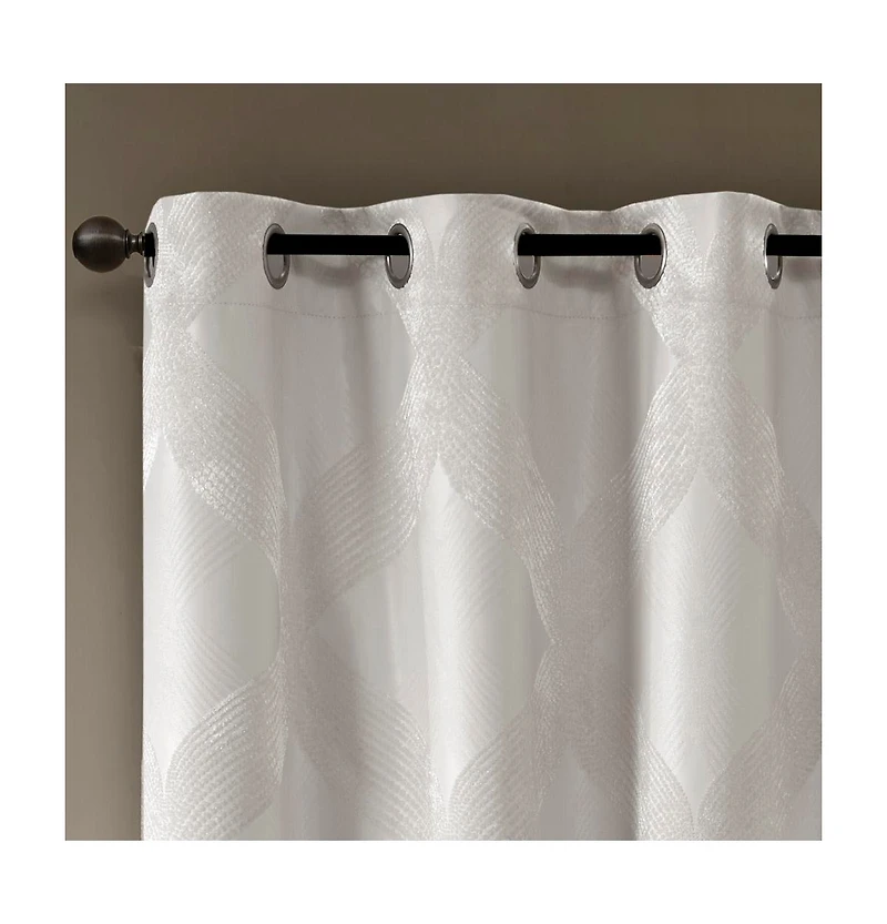 Streamdale Ogee Knitted Jacquard Total Blackout Curtain Panel(Only 1 Pc Panel)