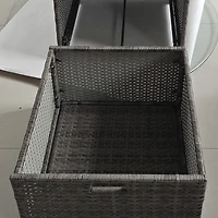 Valet Pool Towel Rack, Waterproof Pe Plastic Rattan Wicker Storage Organizer, Indoor Outdoor Spa, and Hot Tub Accessory Storage, 2 Shelves, 1 Basket D