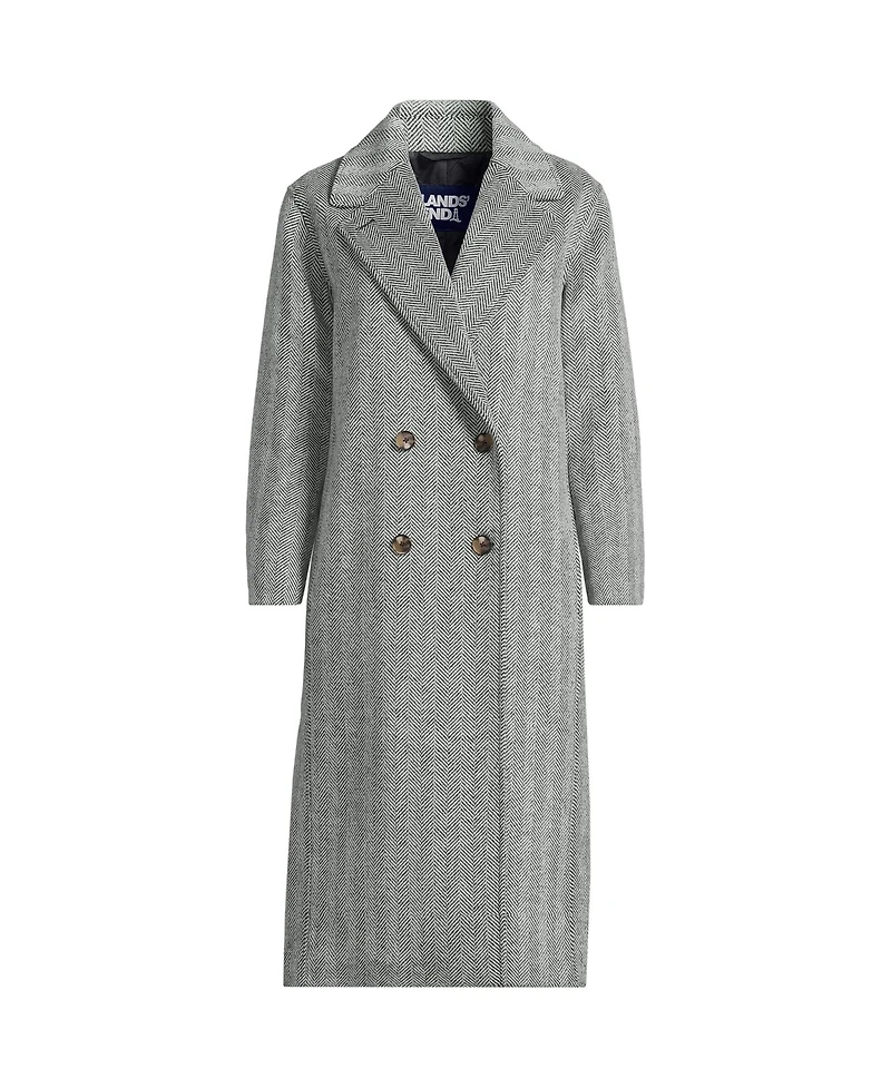 Lands' End Women's Insulated Double Breasted Wool Coat
