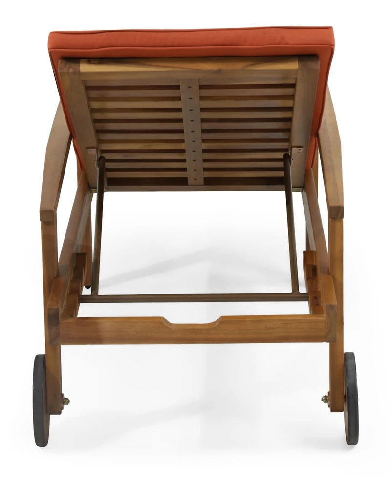 Streamdale Acacia Wood Chaise Lounge with Adjustable Cushions