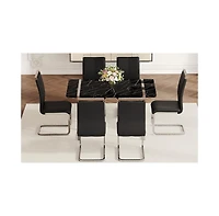 Streamdale Rustic Industrial Mdf Dining Table and 6 Chairs