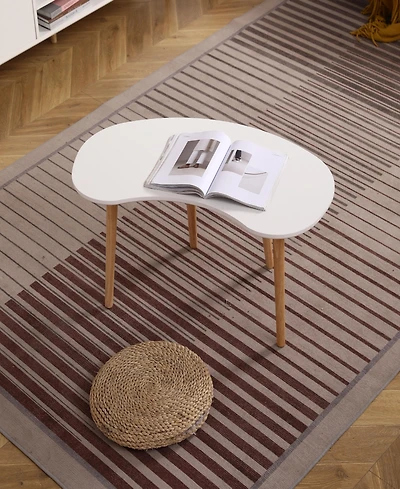 Streamdale Furniture Nut Shape Coffee Table with Solid Wood Legs, 35x21 Inches