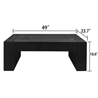 Streamdale Furniture Living Room Wood Table, Versatile Table, Black Wood Coffee Table, Modern Black Solid Wood Coffee Table