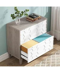 Tribesigns 2-Drawer File Cabinet, Lateral Filing Cabinet for A4/Letter/Legal Size, Office Storage Cabinet, Printer Stand with Storage Drawer for Home