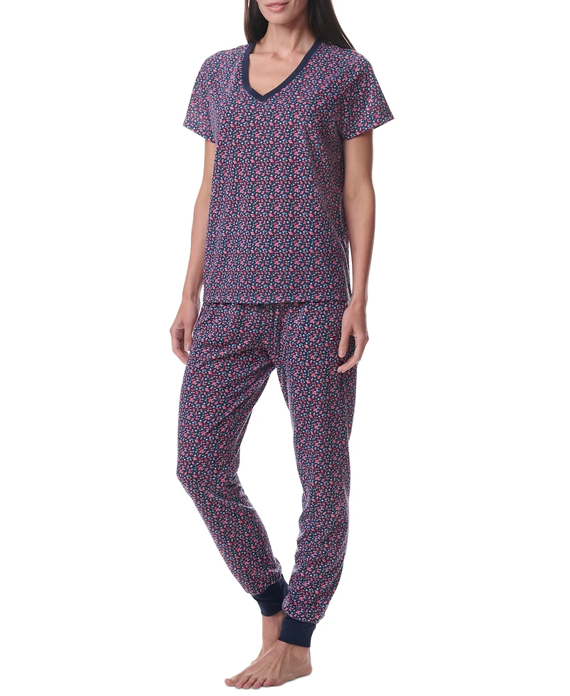 Tommy Hilfiger Women's Printed Short-Sleeve Tee & Jogger Set