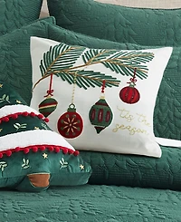 Levtex O Christmas Tree Embroidered Decorative Pillow, 18" x 18"