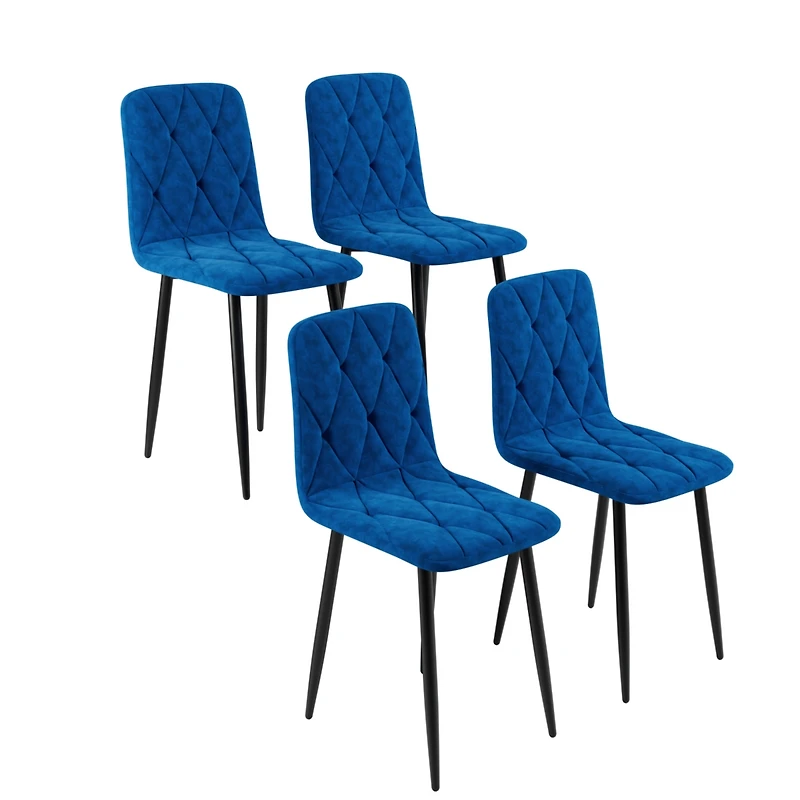 Streamdale Furniture Dining Chairs Set of 4, Modern Kitchen Dining Room Chairs, Velvet Dining Chair Upholstered Cushion Seat and Sturdy Metal Legs