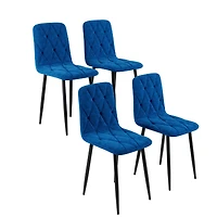 Streamdale Furniture Dining Chairs Set of 4, Modern Kitchen Dining Room Chairs, Velvet Dining Chair Upholstered Cushion Seat and Sturdy Metal Legs