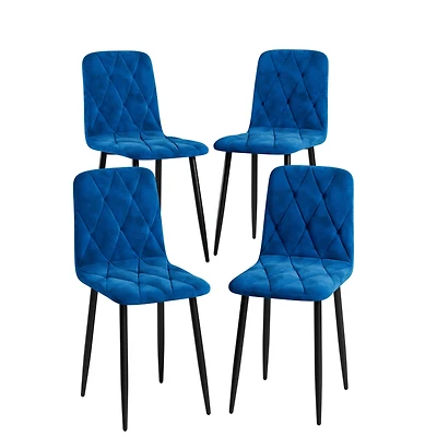 Streamdale Furniture Dining Chairs Set of 4, Modern Kitchen Dining Room Chairs, Velvet Dining Chair Upholstered Cushion Seat and Sturdy Metal Legs
