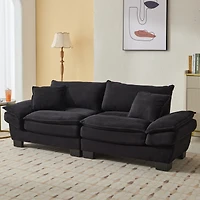 Streamdale Furniture Corduroy Sofa Sleeper Couch Loveseat Sofa with Pillows Comfy Upholstered Deep Seat Sofa for Bedroom, Living Room, Apartment, Offi