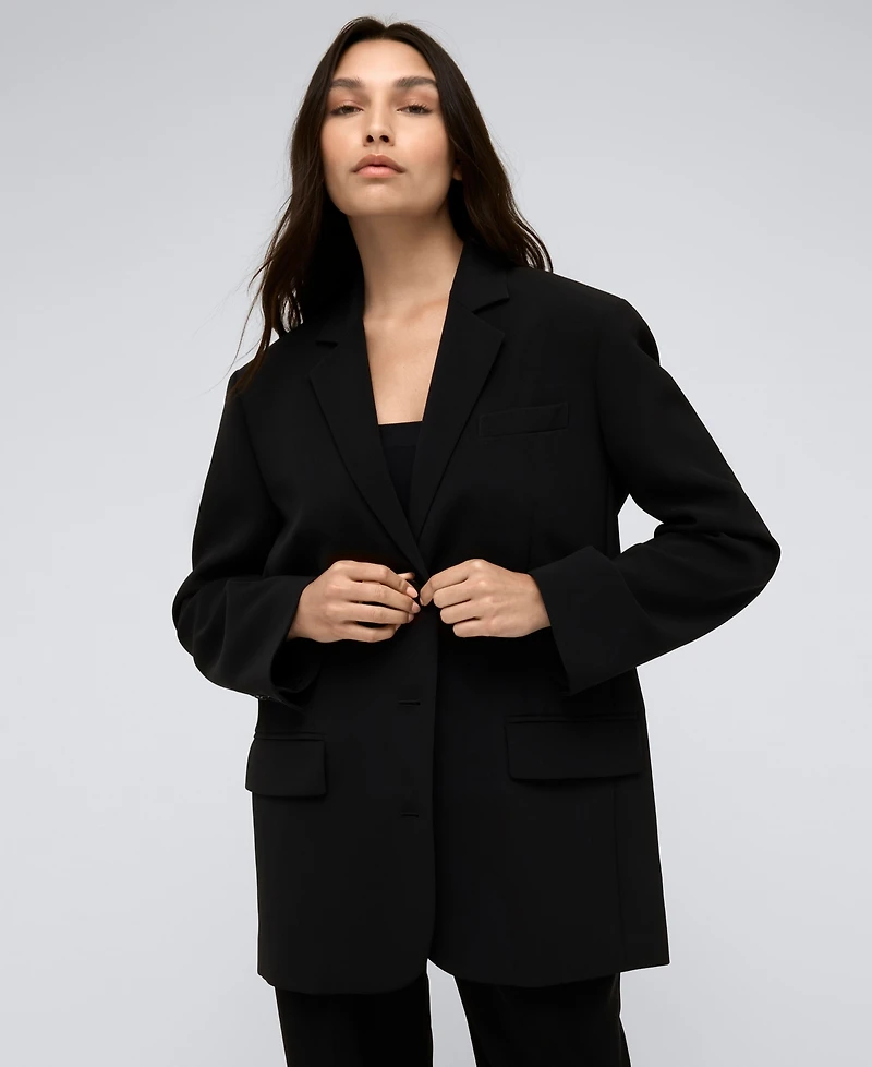 Kenneth Cole Women's Vision Twill Three-Button Boyfriend Jacket
