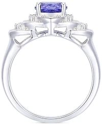 Tanzanite (1-3/4 ct. t.w.) & Diamond (1/2 ct. t.w.) Oval Ring in 14k White Gold