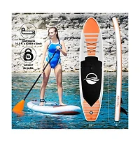SereneLife Free-Flow Inflatable Stand-Up Paddle-Board (Sup), 10.5 ft.