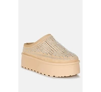 Kickles Rhinestones Embellished Platform Classic Slip-On