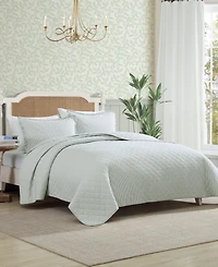 Laura Ashley Oxford Stripe Reversible 3-Pc. Quilt Set, King