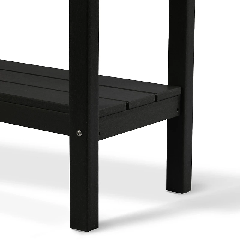 55" Outdoor Patio Hdpe Adirondack 2-Tier Shelf Console Table