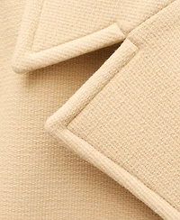 Mango Women's Double Breasted Virgin Wool Coat