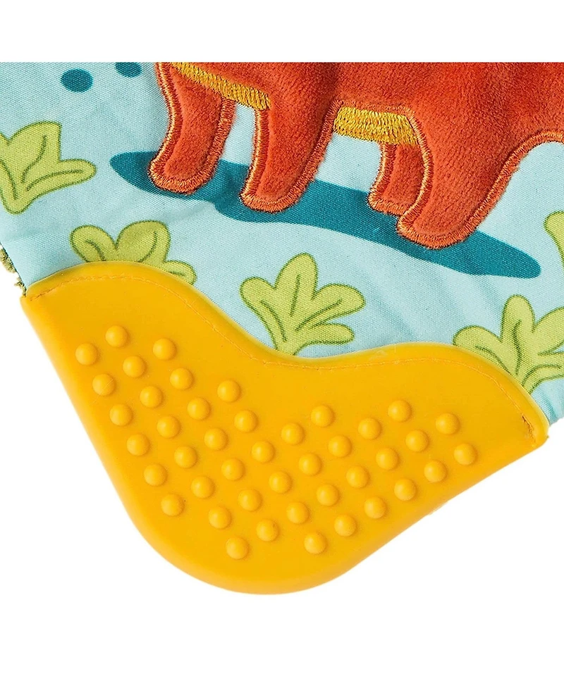 Mary Meyer Pebblesaurus Crinkle Teether Toy with Squeaker, Dinosaur