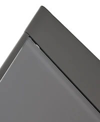 Streamdale Stylish Aluminum End Table With Frosted Glass Top For Outdoor Seating