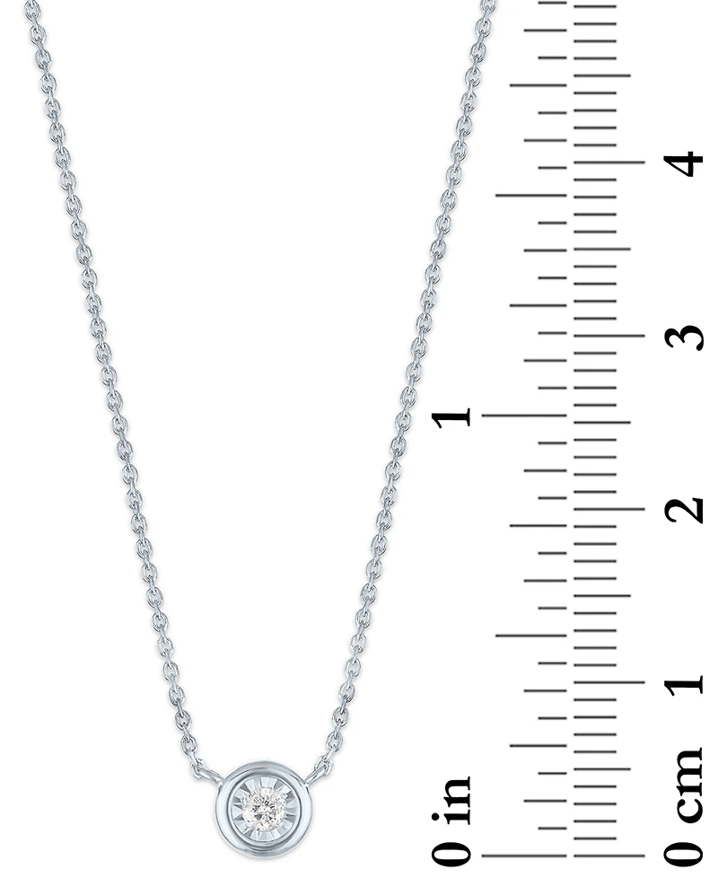 Diamond Bezel 18" Pendant Necklace (1/20 ct. t.w.) 10k White or Yellow Gold