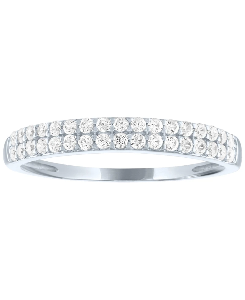 Forever Grown Diamonds Lab-Grown Two-Row Diamond Ring (1/3 ct. t.w.) in 10k White Gold