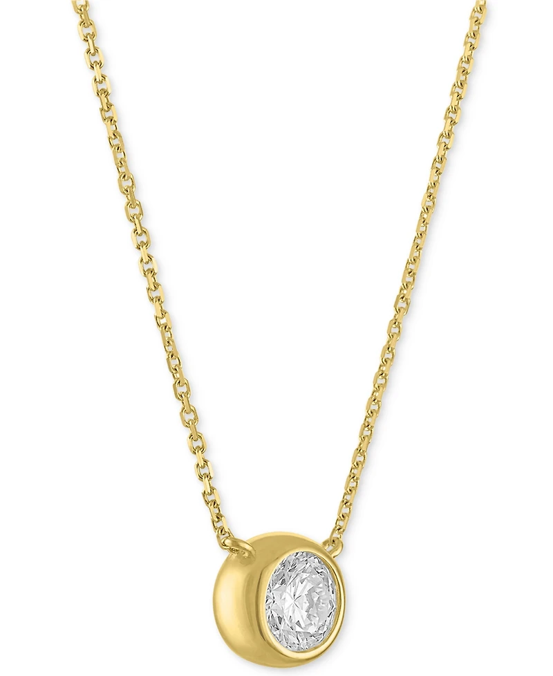 Forever Grown Diamonds Lab-Grown Diamond Bezel Necklace (1/3 ct. t.w.) in 10k Yellow Gold