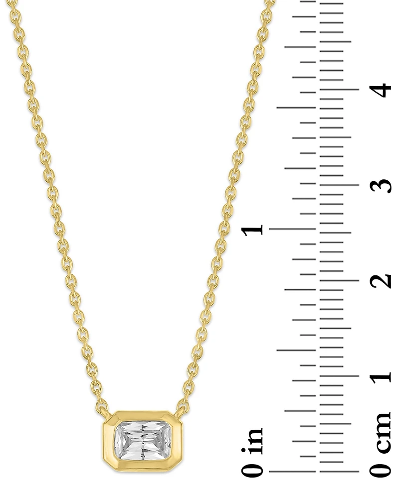 Forever Grown Diamonds Lab-Grown Emerald-Cut Diamond Bezel Necklace (1/3 ct. t.w.) in 10k Yellow Gold