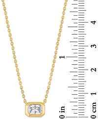 Forever Grown Diamonds Lab-Grown Emerald-Cut Diamond Bezel Necklace (1/3 ct. t.w.) in 10k Yellow Gold