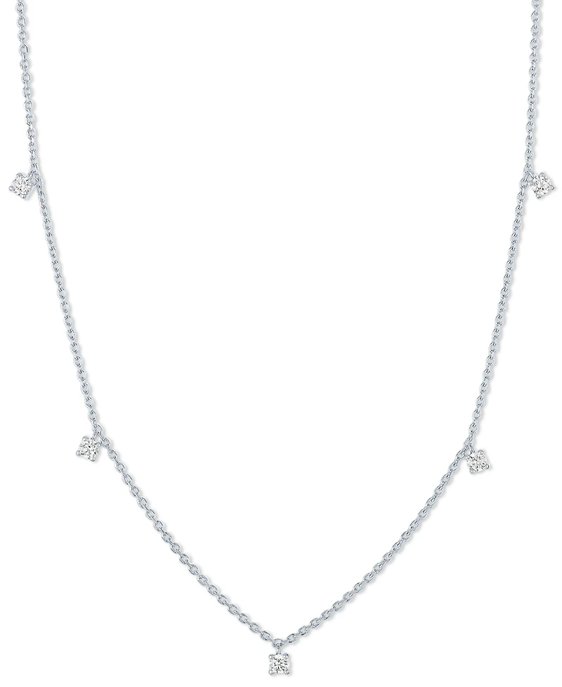 Forever Grown Diamonds Lab-Grown Diamond 5 Drop Necklace (1/4 ct. t.w.) in Sterling Silver or 14k Gold-Plated Sterling Silver