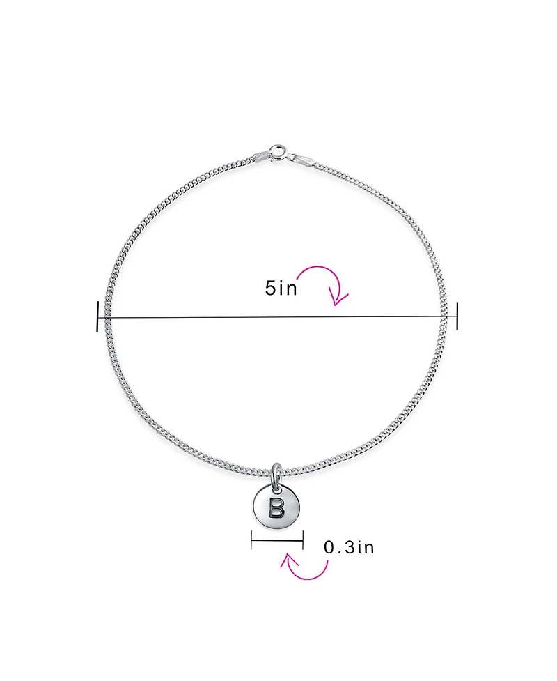 Bling Jewelry Initial Circle Disc Anklet