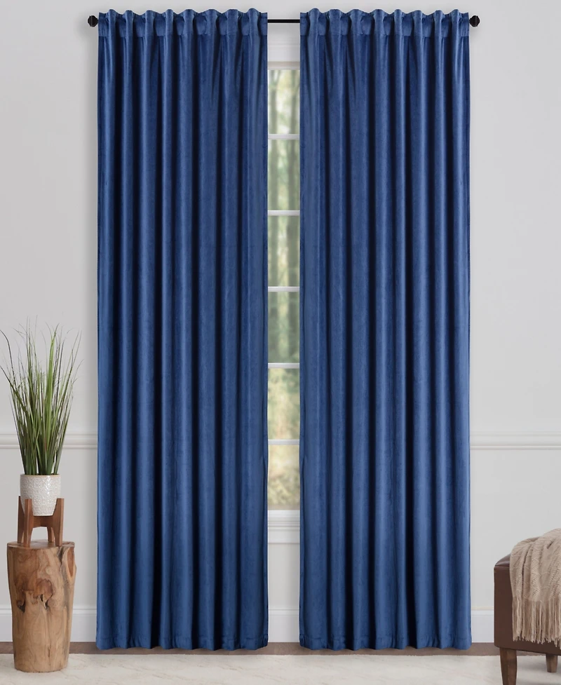 Chanasya Premium Solid Velvet Curtains - Classy and Drapes for Living Room or Bedroom 52" x 84" Blush, 2 Panels