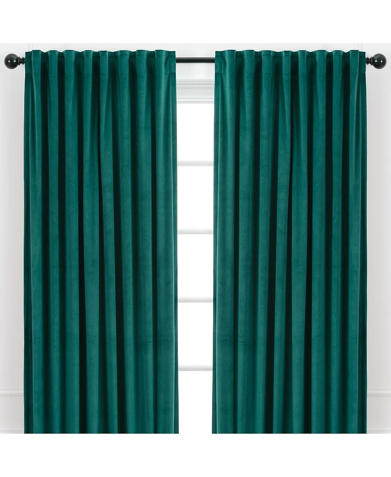 Chanasya Premium Solid Velvet Curtains - Classy and Drapes for Living Room or Bedroom 52" x 84" Blush, 2 Panels